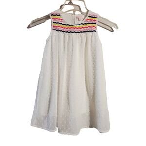 Design History Multicolor Textured Polka Dot Dress Little Girl's 6 White Lined